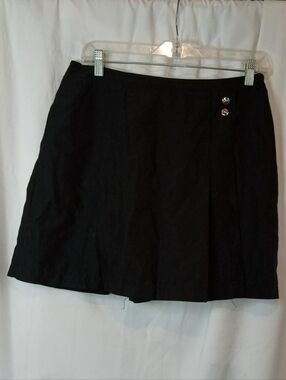 Izod Black Mini Skort Silver Buttons Skirt Shorts Tennis Goth Baddie Punk Sexy